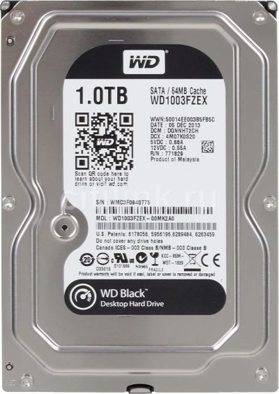 Лот: 13495062. Фото: 1. HDD WD 1Tb WD1002FAEX. Жёсткие диски (HDD)