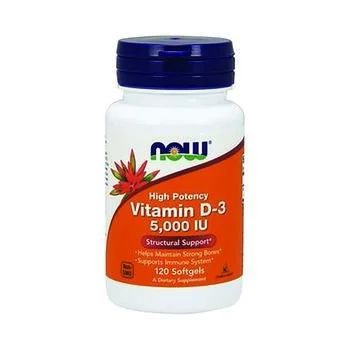 Лот: 10170491. Фото: 1. Vitamin D-3 120 капс. NOW (Спортивное... Спортивное питание, витамины