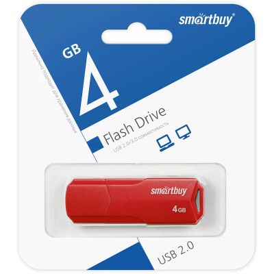 Лот: 21134616. Фото: 1. 4GB накопитель Smartbuy CLUE красный. USB-флеш карты