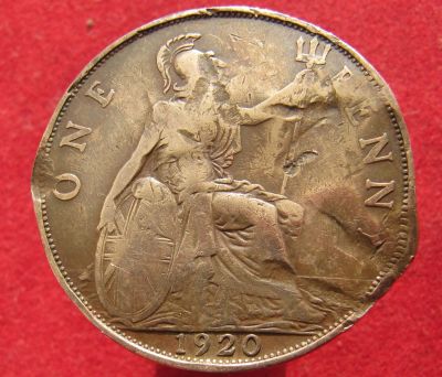 Лот: 15511549. Фото: 1. Великобритания 1 пенни, 1920г. Остальные страны