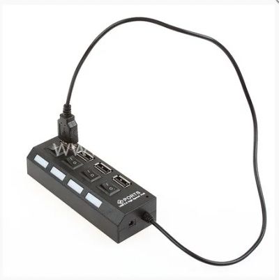 Лот: 24768155. Фото: 1. Хаб USB 4 порта с выключателями. USB хабы