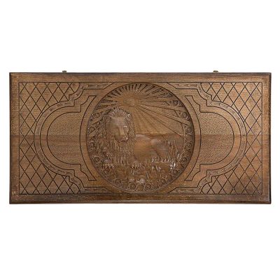 Лот: 22363152. Фото: 1. Нарды резные Ustyan Зодиак Лев. Шахматы, шашки, нарды