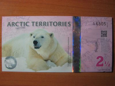 Лот: 17165583. Фото: 1. Арктика 2,5 доллара 2013 года... Другое (банкноты)
