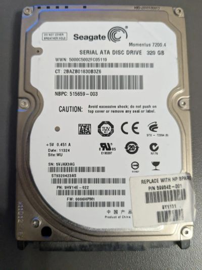 Лот: 24866090. Фото: 1. HDD Seagate 320 Gb. Жёсткие диски