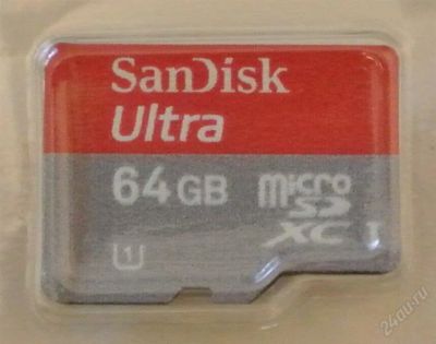 Лот: 2755255. Фото: 1. Новая SanDisk 64Gb microSD XC... Карты памяти