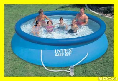Лот: 7155437. Фото: 1. Бассейн надувной INTEX EasySet... Бассейны, аксессуары и комплектующие
