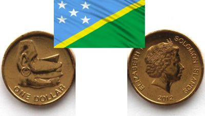 Лот: 19279518. Фото: 1. Соломоновы острова 1 доллар 2012... Австралия и Океания