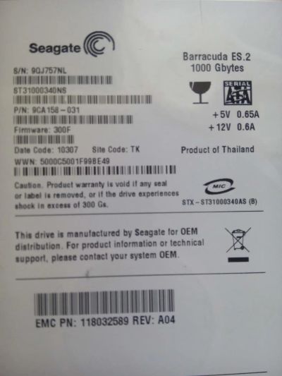 Лот: 6498689. Фото: 1. Seagate 1000 GB. Жёсткие диски (HDD)
