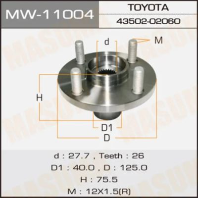 Лот: 18590637. Фото: 1. Ступичный узел masuma front corolla... Ходовая, подвеска, рулевое управление