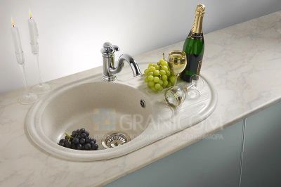 Лот: 4202265. Фото: 1. Кухонная мойка из мрамора "Granicom... Мойки кухонные