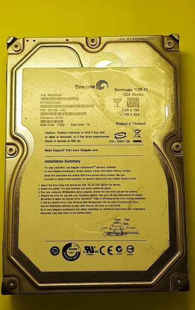 Лот: 17835797. Фото: 1. Жесткий диск HDD Seagate 1500Gb... Жёсткие диски (HDD)
