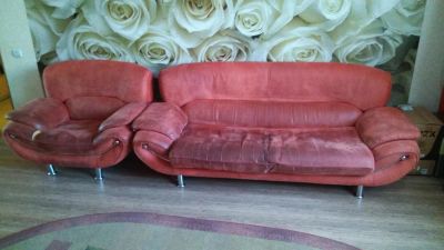Лот: 10745185. Фото: 1. Диван + кресло. Комплекты мягкой мебели