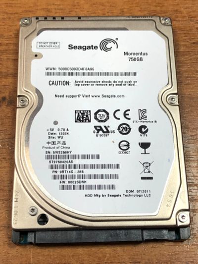 Лот: 17675760. Фото: 1. Жесткий диск Seagate Momentus... Жёсткие диски