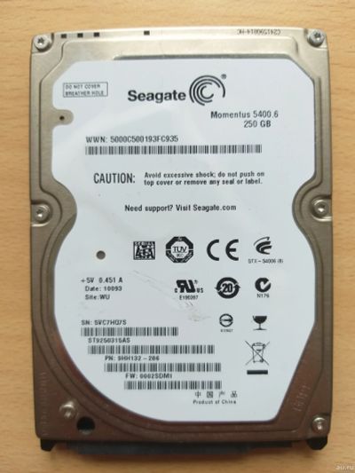 Лот: 13710774. Фото: 1. Жесткий диск Seagate ST9250315AS... Жёсткие диски (HDD)