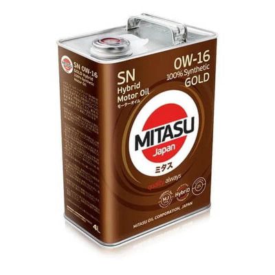 Лот: 20073206. Фото: 1. MITASU GOLD 0W16 SN 4 л (масло... Масла, жидкости