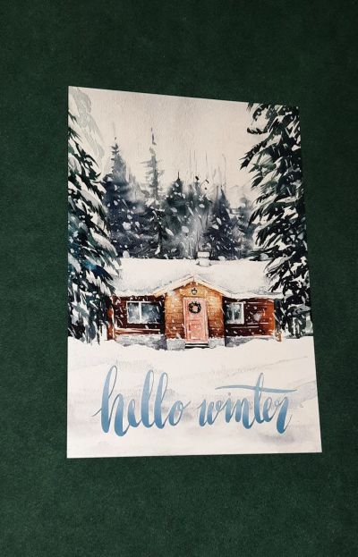 Лот: 18313115. Фото: 1. Новогодняя открытка. Hello winter. Открытки, конверты