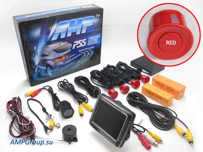 Лот: 4453533. Фото: 1. Парковочный радар AMP 735 с 4... Видеорегистраторы,  радар-детекторы, системы парковки