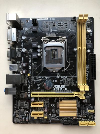 Лот: 25705424. Фото: 1. MB ASUS H81M-K (iH81). Материнские платы