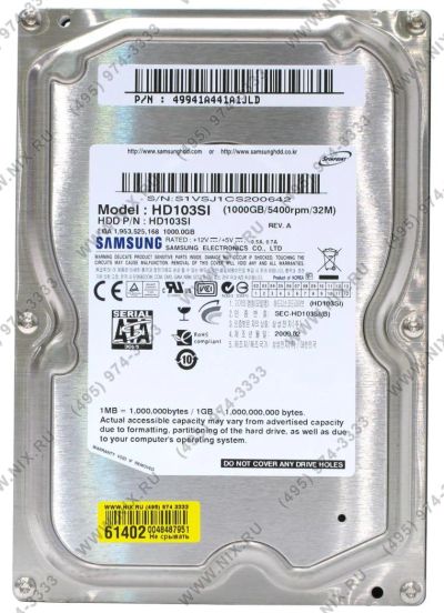 Лот: 7743656. Фото: 1. HDD 1 Tb SATA-II 300 Samsung EcoGreen... Жёсткие диски