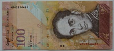 Лот: 7761317. Фото: 1. Венесуэла 100 боливаров 2015... Америка