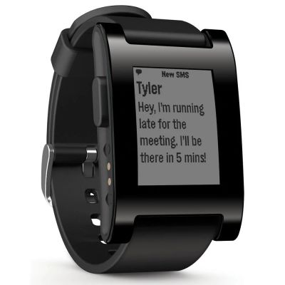 Лот: 9921716. Фото: 1. Pebble Smartwatch Black. Смарт-часы, фитнес-браслеты, аксессуары