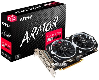 Лот: 10324545. Фото: 1. Видеокарта RX 570 4Gb MSI Armor... Видеокарты
