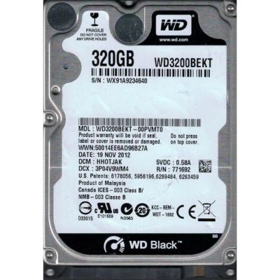 Лот: 13493467. Фото: 1. HDD 2.5" Western Digital (WD3200BEKT... Жёсткие диски (HDD)