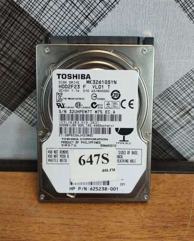 Лот: 19393050. Фото: 1. Жесткий диск SATA-II 2,5 Toshiba... Жёсткие диски (HDD)