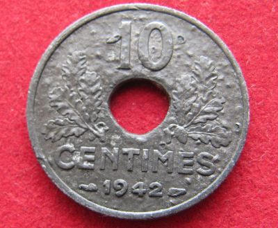 Лот: 15229179. Фото: 1. Франция 10 сантимов, 1942г. Остальные страны