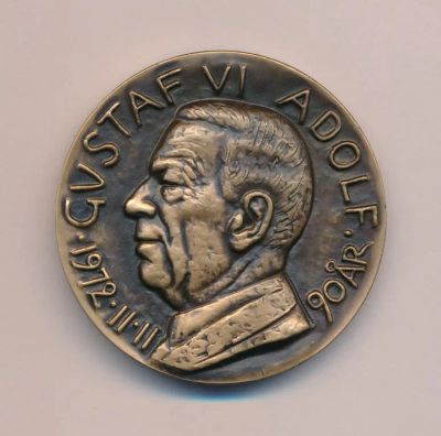 Лот: 19706832. Фото: 1. Швеция 1972 Медаль Густав VI Адольф... Памятные медали