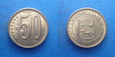 Лот: 16029906. Фото: 1. Венесуэла 50 сентимо 2009. Европа