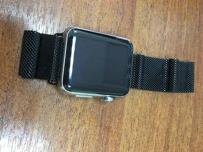 Лот: 15870660. Фото: 1. Apple watch 38 мм нержавеющая... Смарт-часы, фитнес-браслеты, аксессуары