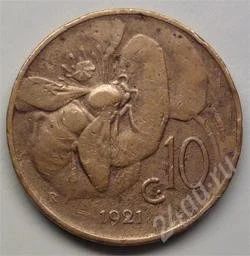 Лот: 149259. Фото: 1. Италия. 10 чентезимо 1921г. Европа