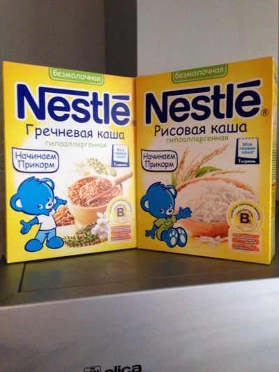 Лот: 6114699. Фото: 1. Рисовая и гречневая каши Nestle... Детское питание
