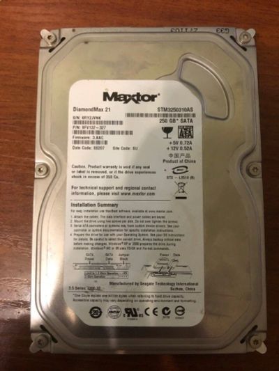 Лот: 12960384. Фото: 1. Жесткий диск Maxtor STM3250310AS... Жёсткие диски