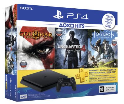 Лот: 12036007. Фото: 1. Sony PlayStation 4 slim+ God of... Игровые приставки, консоли