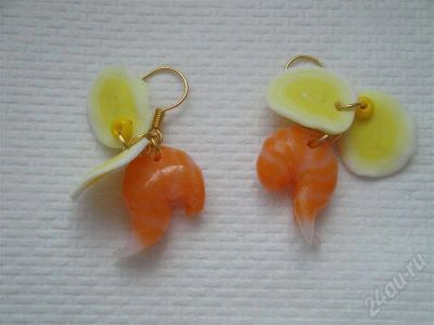 Лот: 362921. Фото: 1. Изделия из полимерной глины,серьги... Серьги, каффы