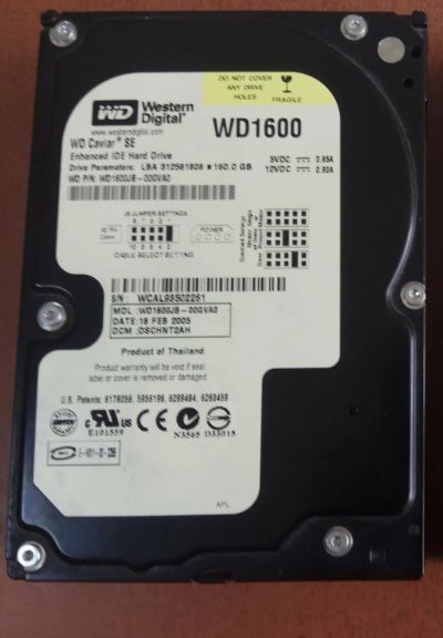 Лот: 12670374. Фото: 1. Жесткий диск IDE WD 160gb. Жёсткие диски