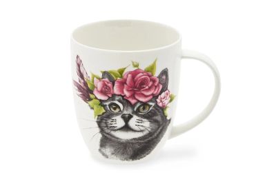 Лот: 23615585. Фото: 1. Кружка Hoff Cat in flowers. Кружки, стаканы, бокалы