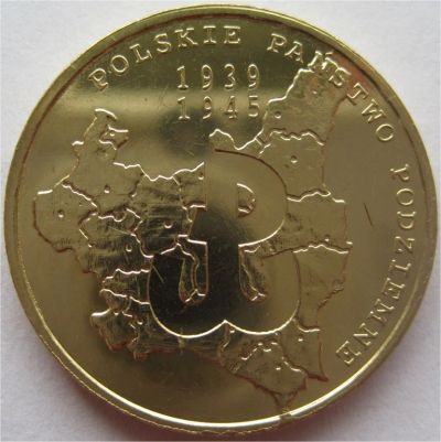 Лот: 7254310. Фото: 1. 2 злотых 2009. 70-летие Польского... Европа
