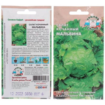 Лот: 24098182. Фото: 1. Семена Салат кочанный, Мальвина... Другое (семена, рассада, садовые растения)