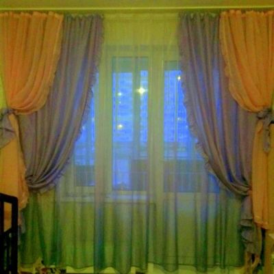 Лот: 9950814. Фото: 1. Комплект штор. Шторы - вуаль 4шт... Шторы, тюль