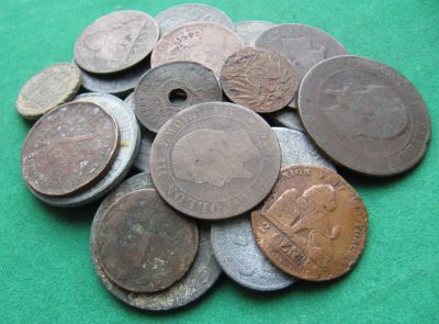 Лот: 15560437. Фото: 1. 25 шт. Старых монет с 1850г. Остальные страны