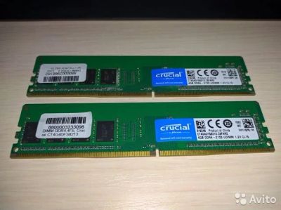 Лот: 16358109. Фото: 1. ОЗУ DDR4 2x4гб Crucial 2133мгц... Оперативная память