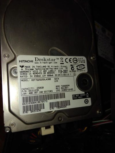 Лот: 11216696. Фото: 1. Жесткий диск HDT722525DLA380 250Гб. Жёсткие диски (HDD)