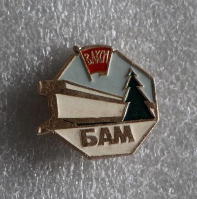 Лот: 9991050. Фото: 1. Знак: БАМ Байкало-Амурская магистраль... Сувенирные
