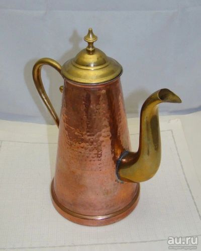 Лот: 18369747. Фото: 1. Кофейник медный винтажный (Y988... Предметы интерьера и быта