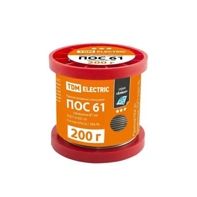Лот: 24078065. Фото: 1. Припой POS61, проволка, TDM Electric... Электроды, проволока для сварки