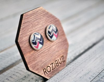 Лот: 9371694. Фото: 1. Сережки-гвоздики ручной работы... Бижутерия ручной работы