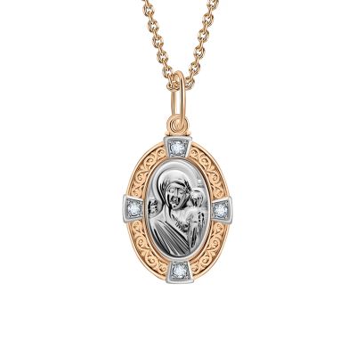 Лот: 23891501. Фото: 1. Золотая подвеска Икона Казанской... Другое (ювелирные изделия, бижутерия, часы)